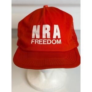 VTG‎ 80s NRA Freedom Trucker Hat Mesh Back USA Made Gun Snapback Retro Cap